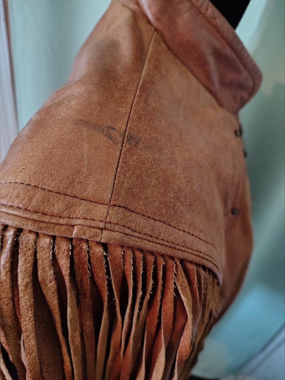 Wilsons Leather Fringe Tassel Jacket Burnt Orange Women 80s Vintage Retro Medium - Picture 11 of 16